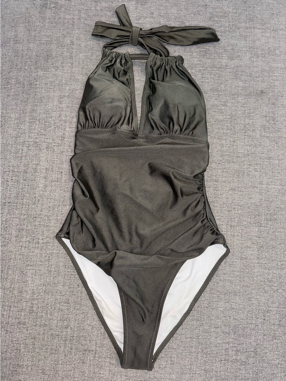 Cupshe Olive Green Halter One-Piece Swimsuit
